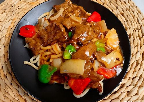 Beef Udon With Black Bean Sauce 