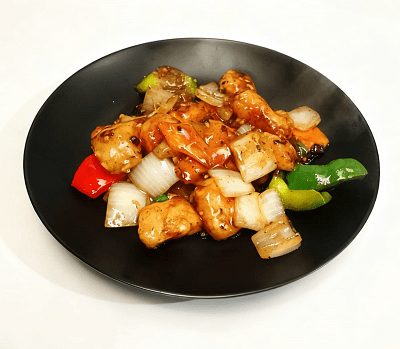 Fried Salmon With Chilli & Black Bean Sauce 